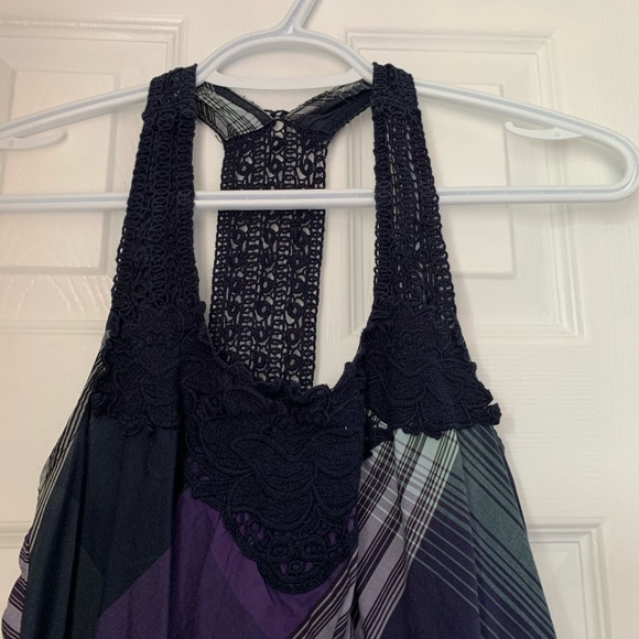 3 for $15 Garage Purple Plaid Top - Picture 4 of 7